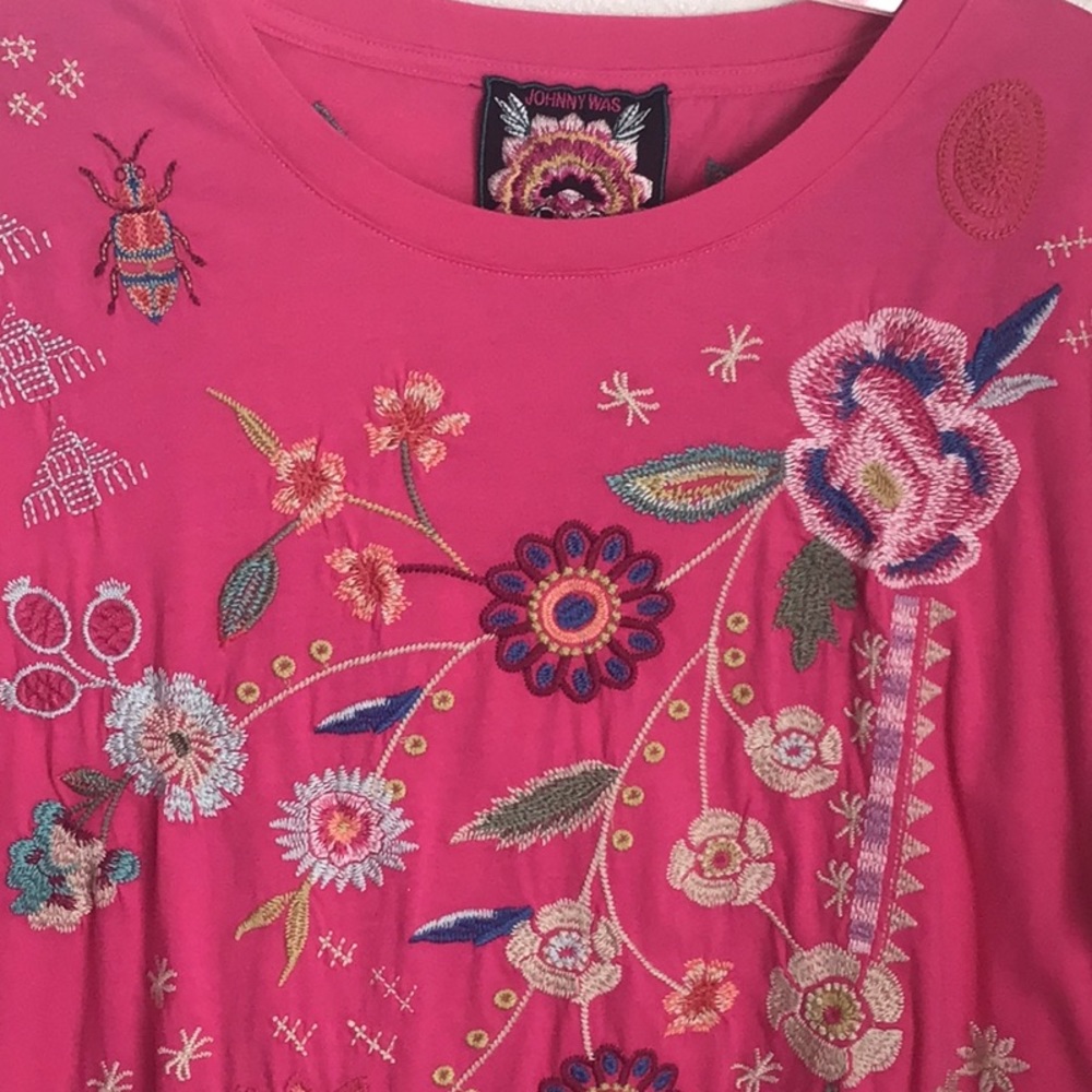 Johnny Was Pink Easy Fit Tee